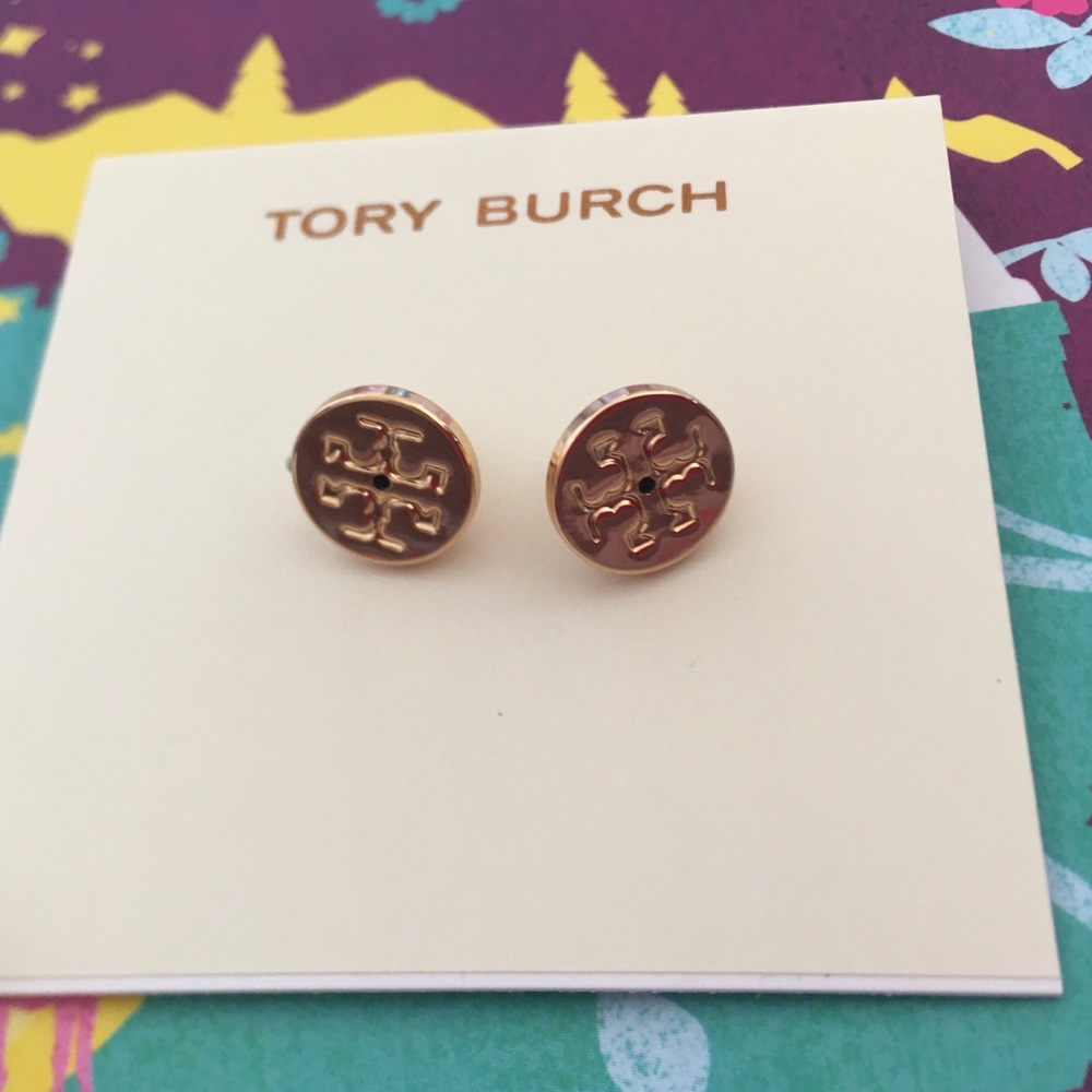 ❌sold❌ Tory burch crystal stud earrings with pearl - Picture 3 of 6
